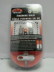 Geek Squad 1.8m 6-4 Pin Firewire Gold RRP 8.99 CLEARANCE XL 0.59 each or 2 for 1.00